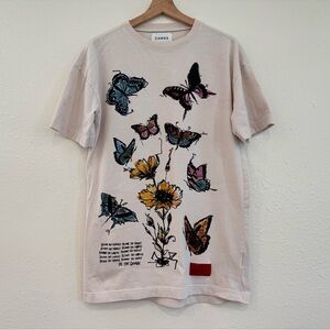CHNGE “Become The Change” Artsy Butterfly and Floral Tee - Oversized XXS
